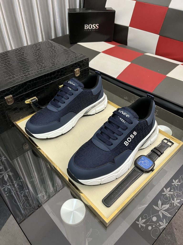 HUGO BOSS 男性用 スニーカー ネイビー 3色 38-46サイズ対応 🎒 - 画像 2
