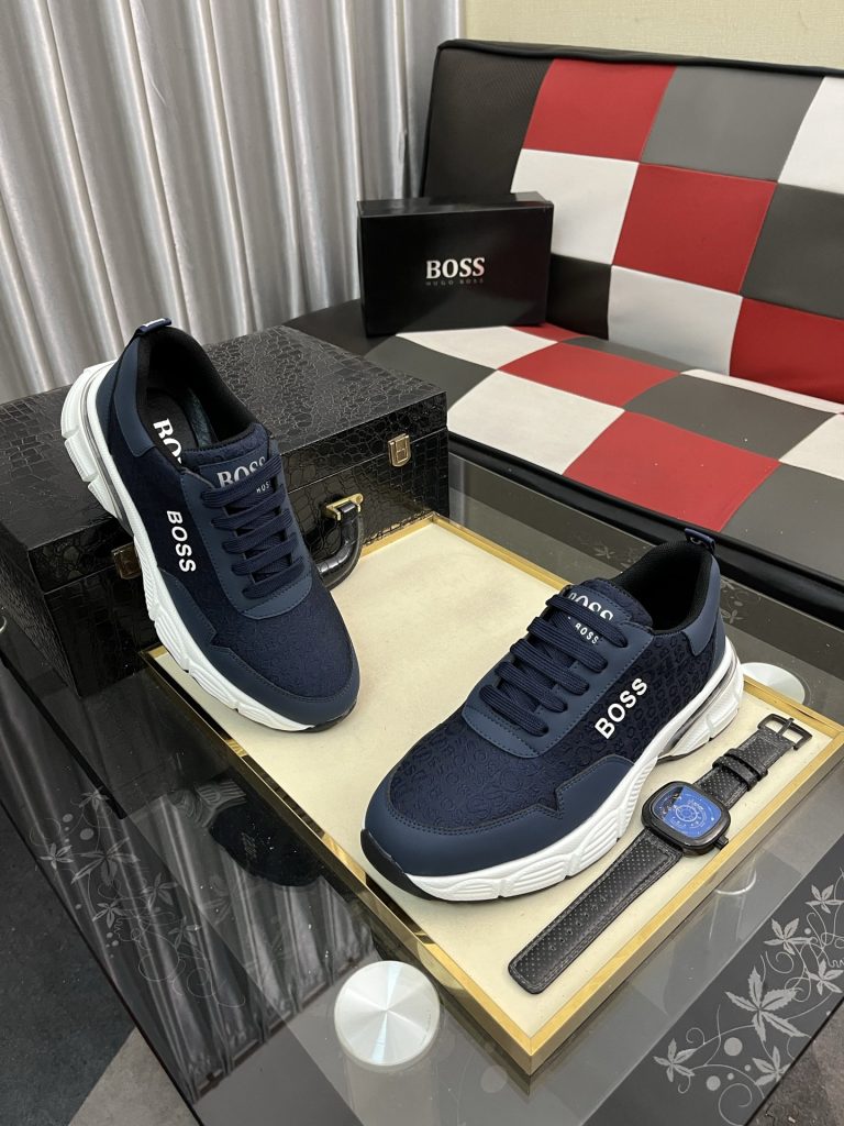 HUGO BOSS 男性用 スニーカー ネイビー 3色 38-46サイズ対応 🎒 - 画像 3