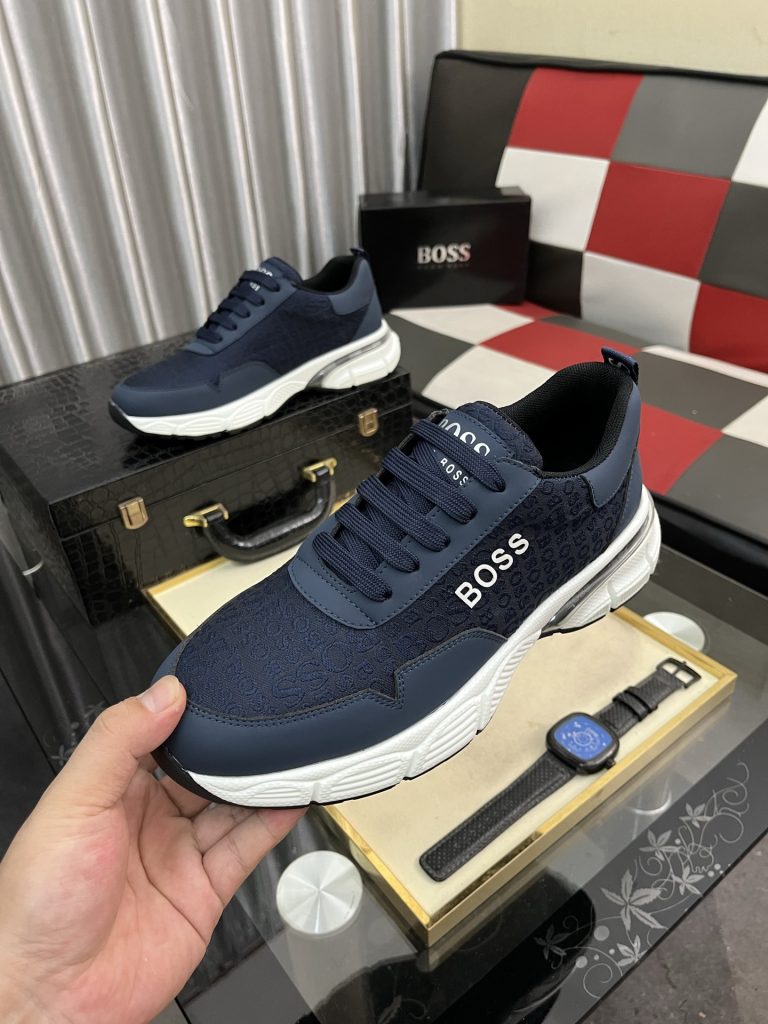 HUGO BOSS 男性用 スニーカー ネイビー 3色 38-46サイズ対応 🎒 - 画像 5