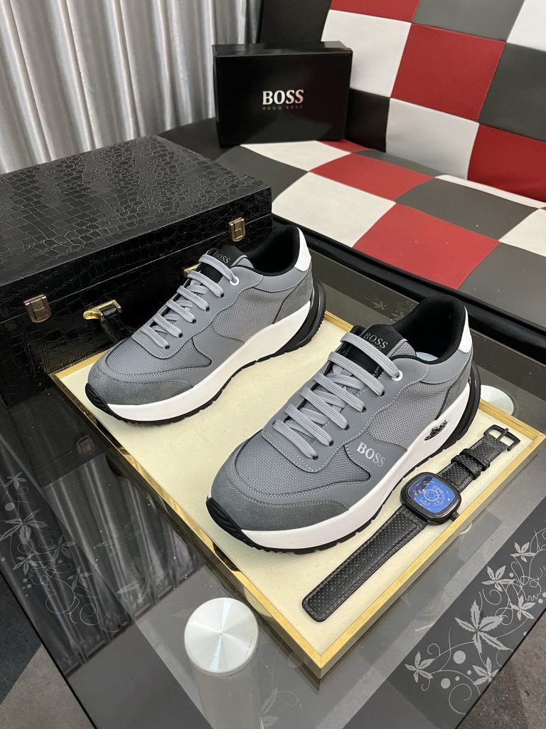 【BOSS】 メンズ スニーカー グレー ファッション ローカット 4色入 ✨ - 画像 2