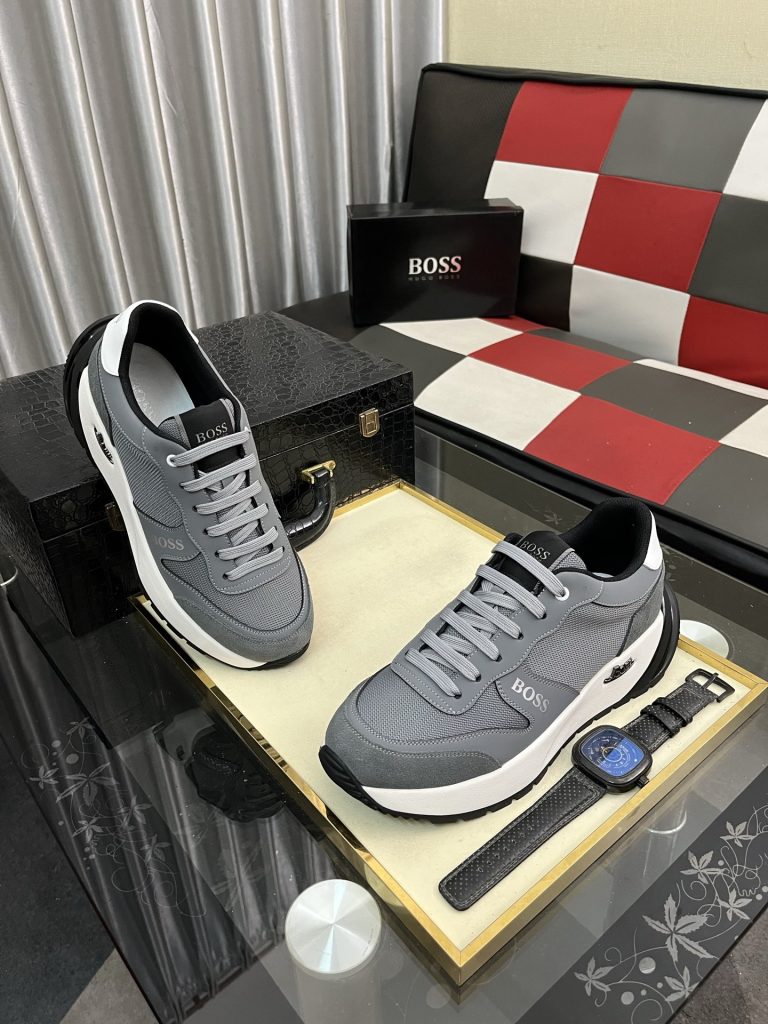 【BOSS】 メンズ スニーカー グレー ファッション ローカット 4色入 ✨ - 画像 3
