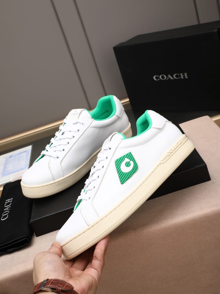 COACH メンズ スニーカー ホワイト グリーン 3色入 🥾 - 画像 2
