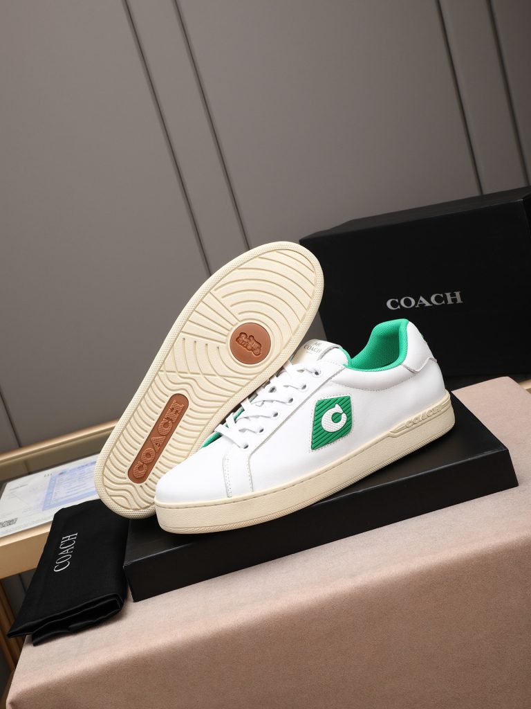 COACH メンズ スニーカー ホワイト グリーン 3色入 🥾 - 画像 3