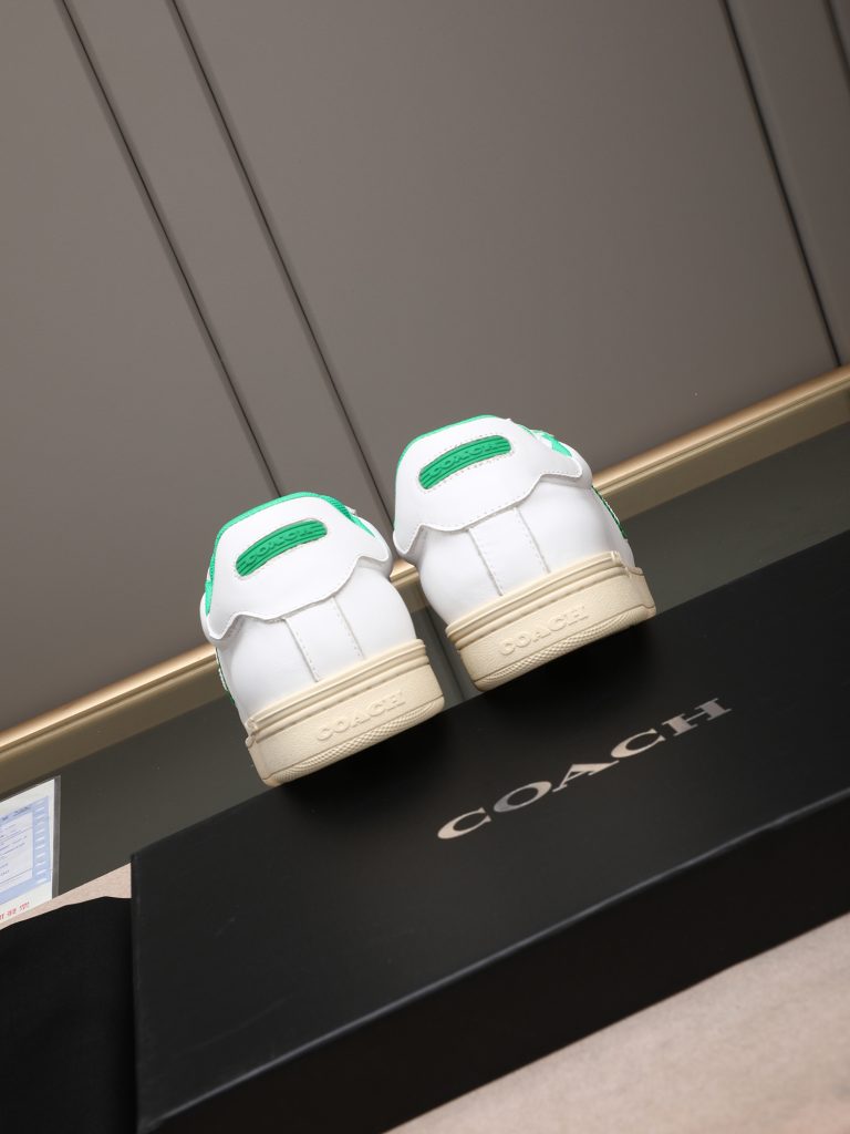 COACH メンズ スニーカー ホワイト グリーン 3色入 🥾 - 画像 5
