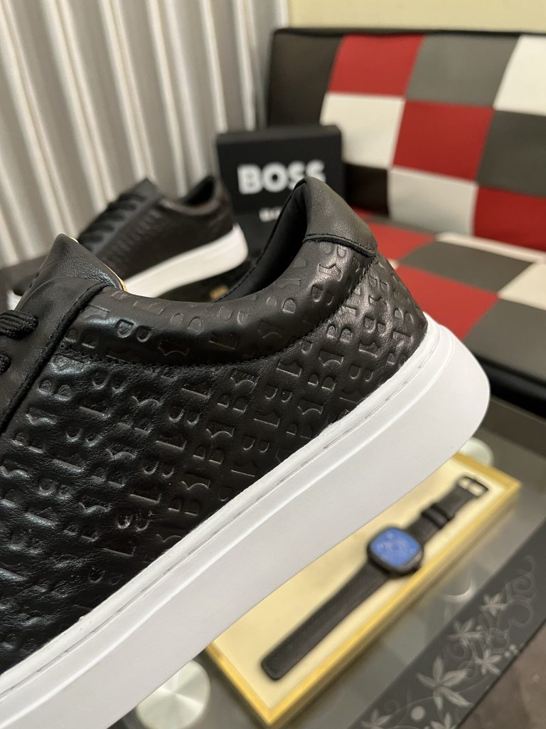 ブラック ボス メンズ スニーカー 3色 ロゴ レザー 靴 1枚目 👞 - 画像 6