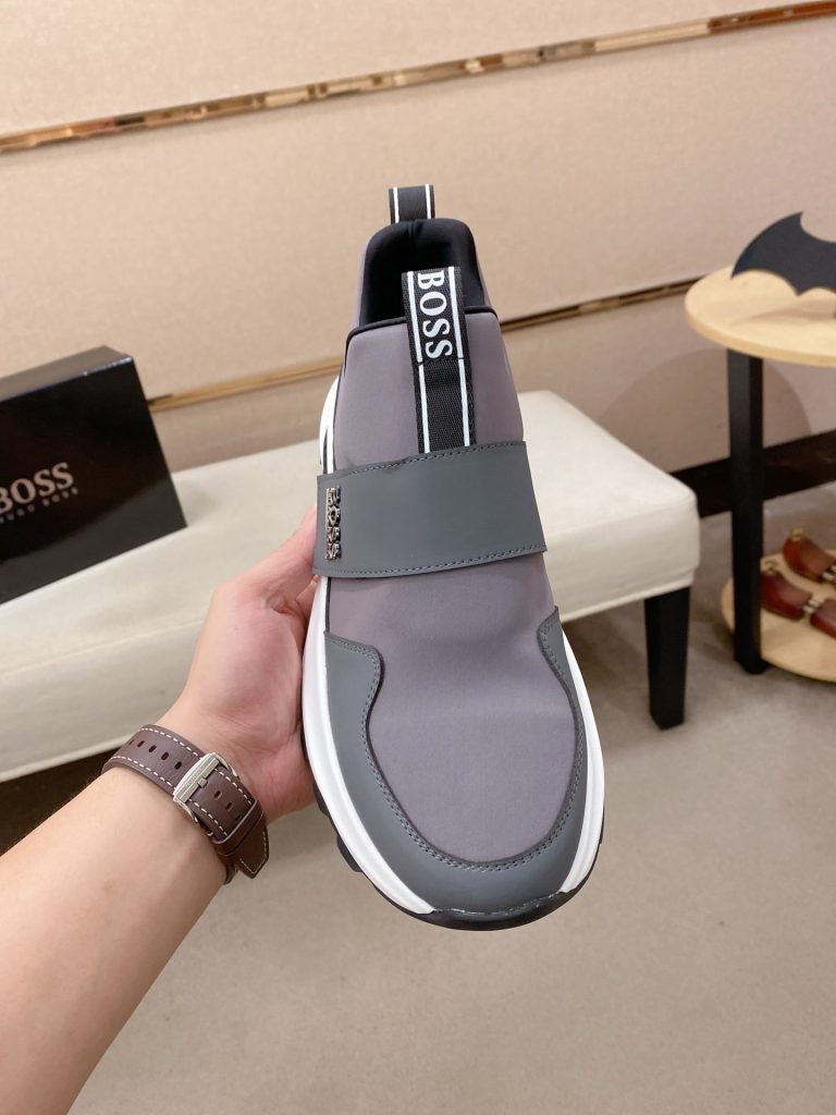 HUGO BOSS メンズスニーカー ローファースタイル 灰色 3色 ファッションブランド シューズ 🦿 - 画像 2