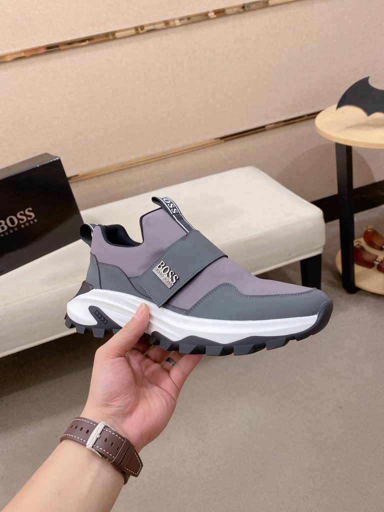 HUGO BOSS メンズスニーカー ローファースタイル 灰色 3色 ファッションブランド シューズ 🦿 - 画像 4