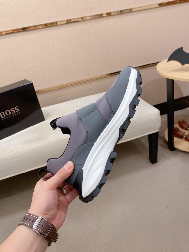 HUGO BOSS メンズスニーカー ローファースタイル 灰色 3色 ファッションブランド シューズ 🦿 - 画像 5
