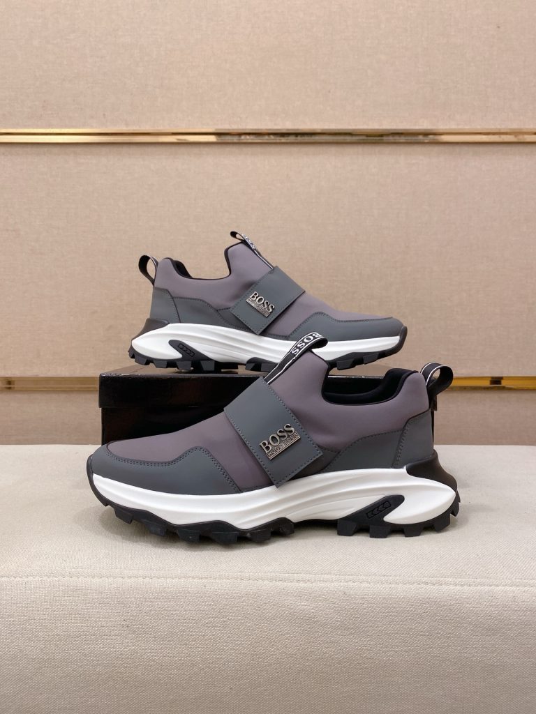 HUGO BOSS メンズスニーカー ローファースタイル 灰色 3色 ファッションブランド シューズ 🦿 - 画像 7
