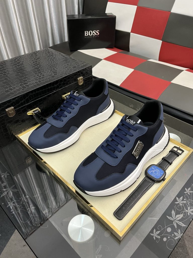 HUGO BOSS メンズスニーカー ブルー 2色展開 オシャレなデザインで快適な履き心地 🥾 - 画像 2