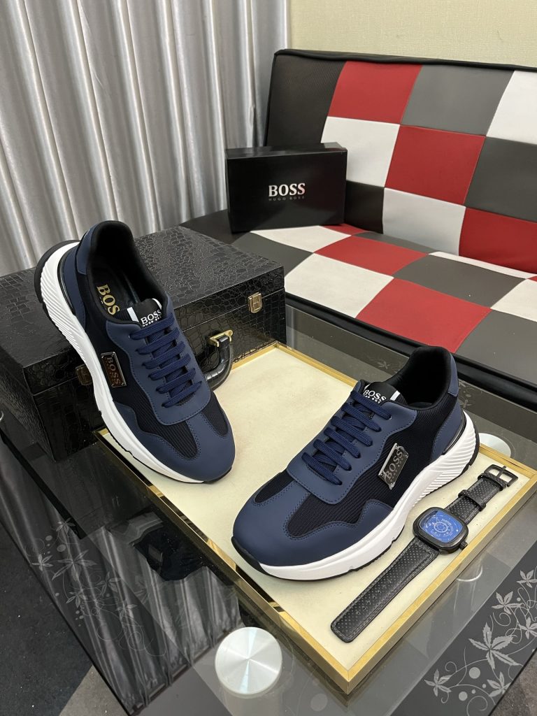 HUGO BOSS メンズスニーカー ブルー 2色展開 オシャレなデザインで快適な履き心地 🥾 - 画像 3