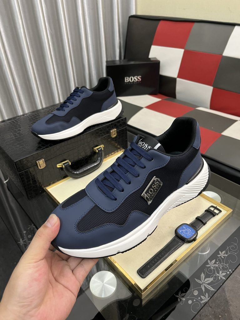 HUGO BOSS メンズスニーカー ブルー 2色展開 オシャレなデザインで快適な履き心地 🥾 - 画像 5