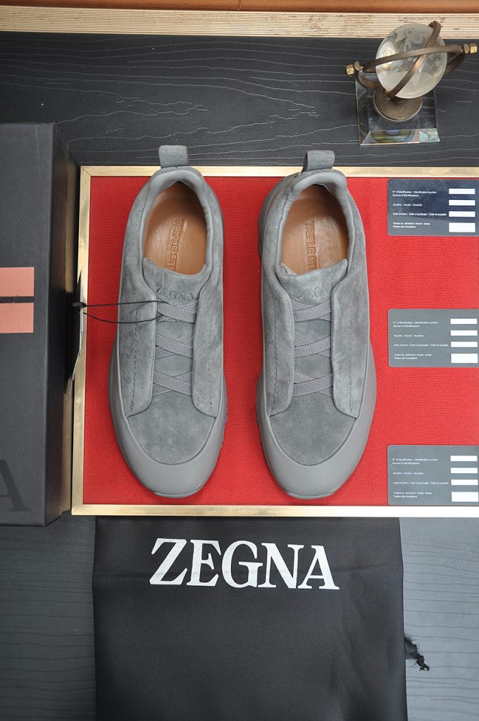 ZEGNA メンズ スニーカー ローファー グレー 1色入 🧦 - 画像 2