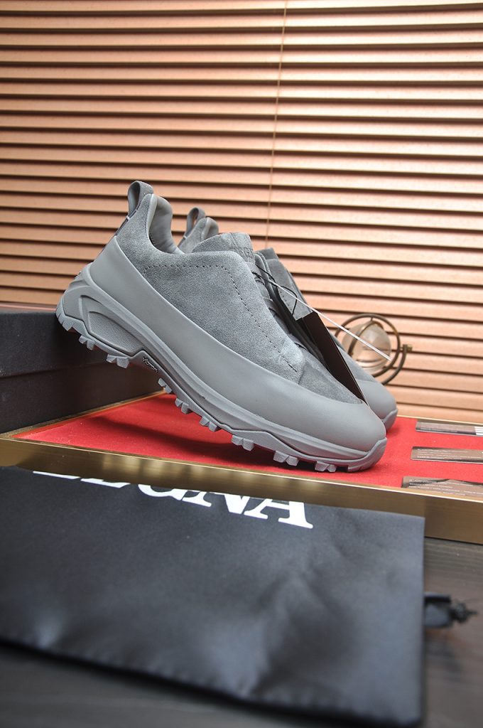 ZEGNA メンズ スニーカー ローファー グレー 1色入 🧦 - 画像 3