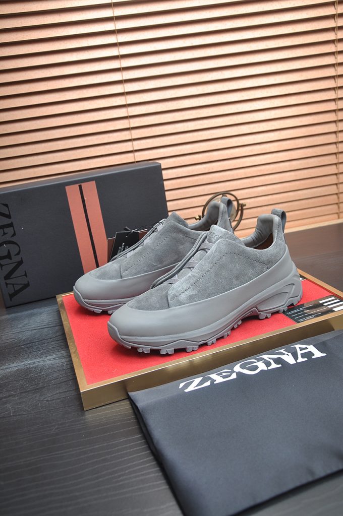 ZEGNA メンズ スニーカー ローファー グレー 1色入 🧦 - 画像 4