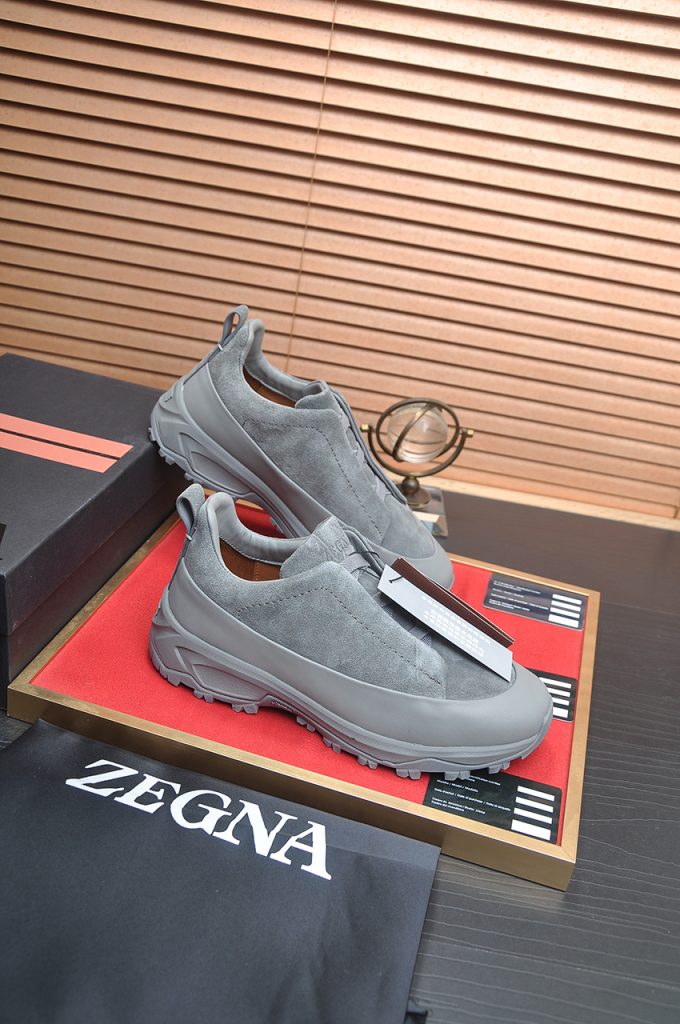 ZEGNA メンズ スニーカー ローファー グレー 1色入 🧦 - 画像 6