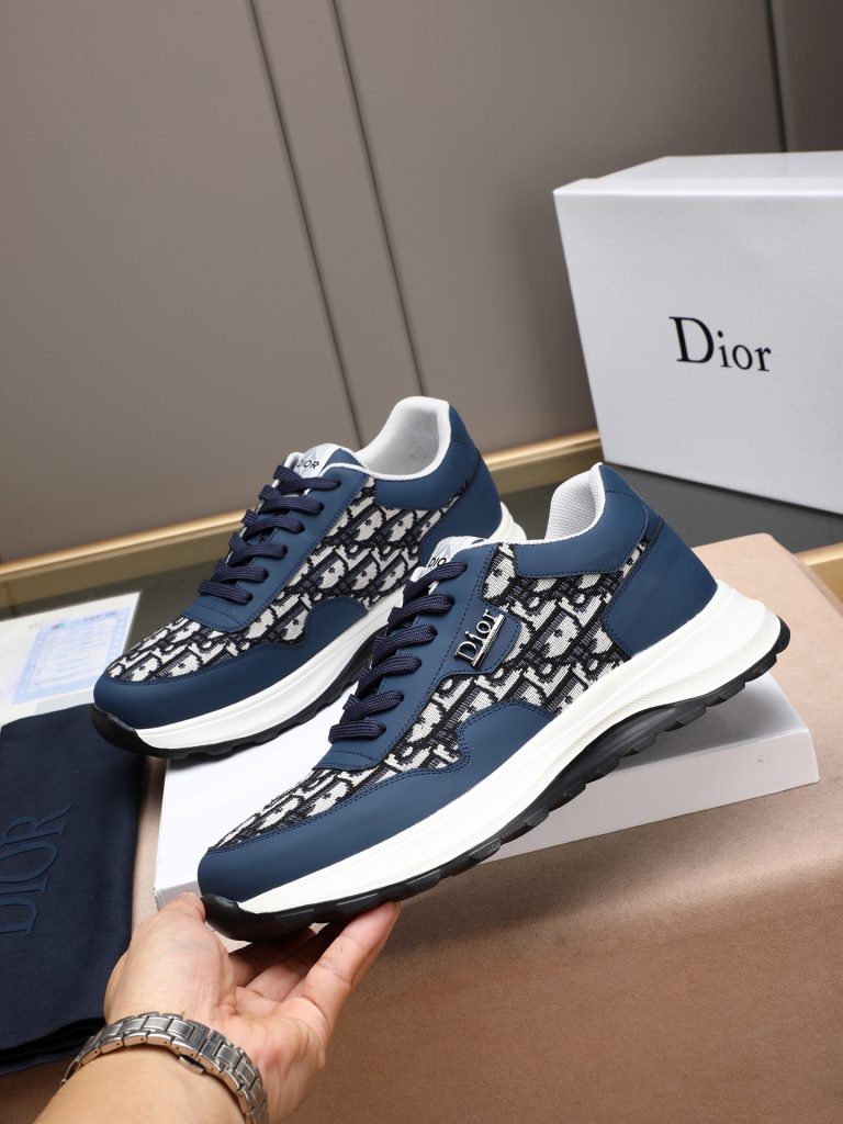 Dior メンズ スニーカー ブラック ホワイト ディオール ロゴ フラットソール 5色入 🎩 - 画像 2