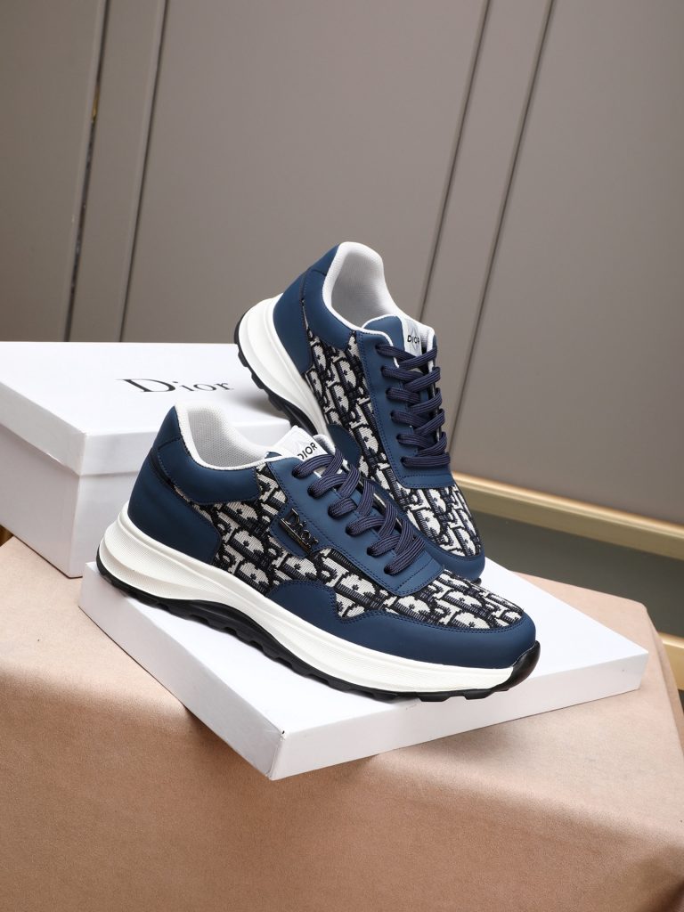 Dior メンズ スニーカー ブラック ホワイト ディオール ロゴ フラットソール 5色入 🎩 - 画像 4