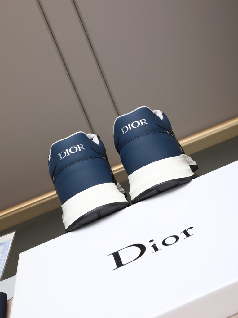 Dior メンズ スニーカー ブラック ホワイト ディオール ロゴ フラットソール 5色入 🎩 - 画像 5