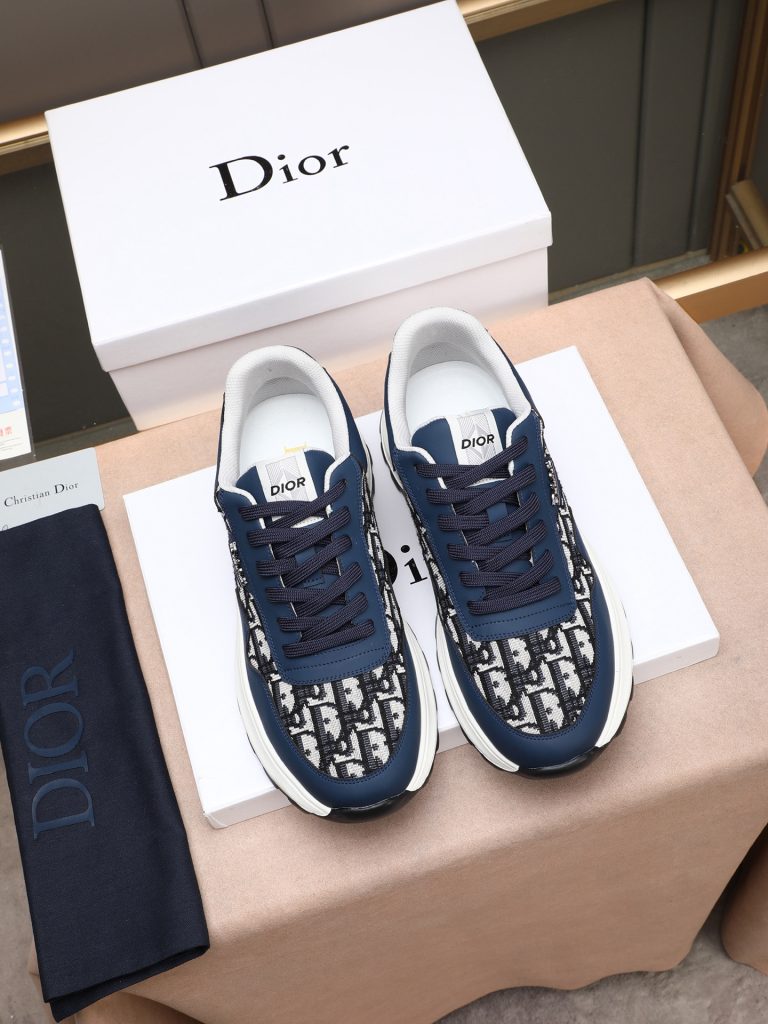 Dior メンズ スニーカー ブラック ホワイト ディオール ロゴ フラットソール 5色入 🎩 - 画像 7