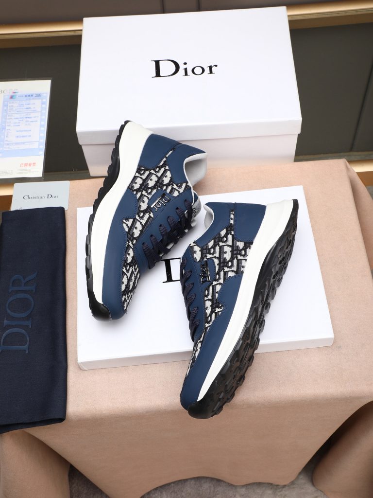 Dior メンズ スニーカー ブラック ホワイト ディオール ロゴ フラットソール 5色入 🎩 - 画像 8