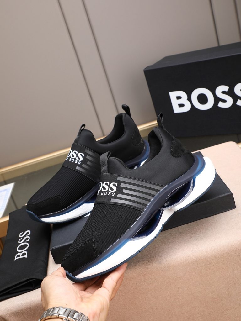 HUGO BOSS メンズ スニーカー 黒 ブラック ファッション シューズ 5色選べる 🎯 - 画像 2