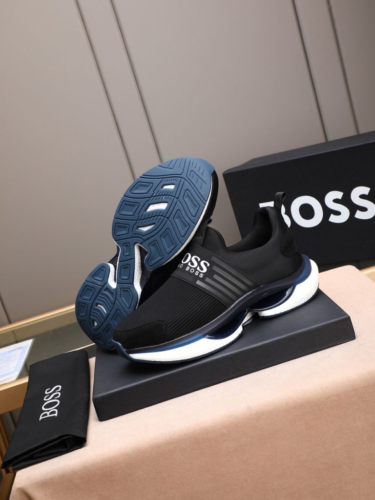 HUGO BOSS メンズ スニーカー 黒 ブラック ファッション シューズ 5色選べる 🎯 - 画像 3