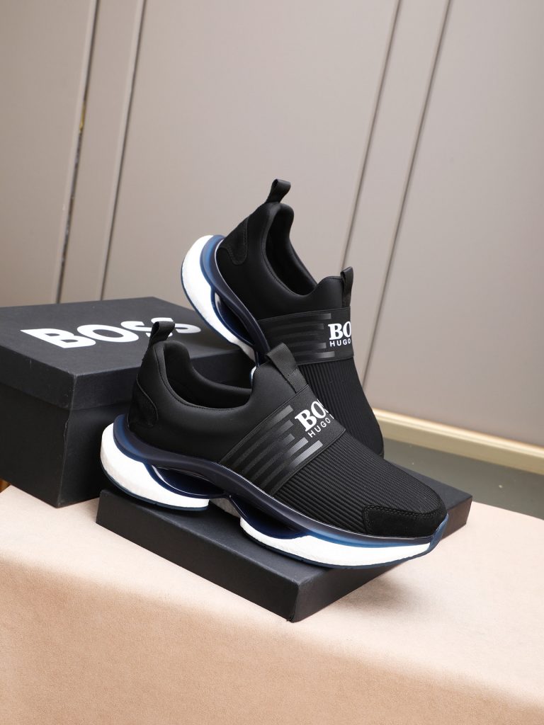 HUGO BOSS メンズ スニーカー 黒 ブラック ファッション シューズ 5色選べる 🎯 - 画像 4