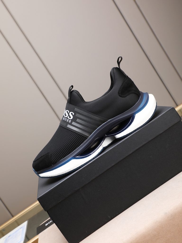 HUGO BOSS メンズ スニーカー 黒 ブラック ファッション シューズ 5色選べる 🎯 - 画像 6