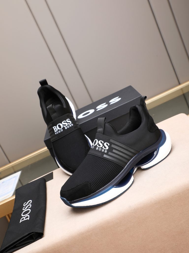 HUGO BOSS メンズ スニーカー 黒 ブラック ファッション シューズ 5色選べる 🎯 - 画像 7