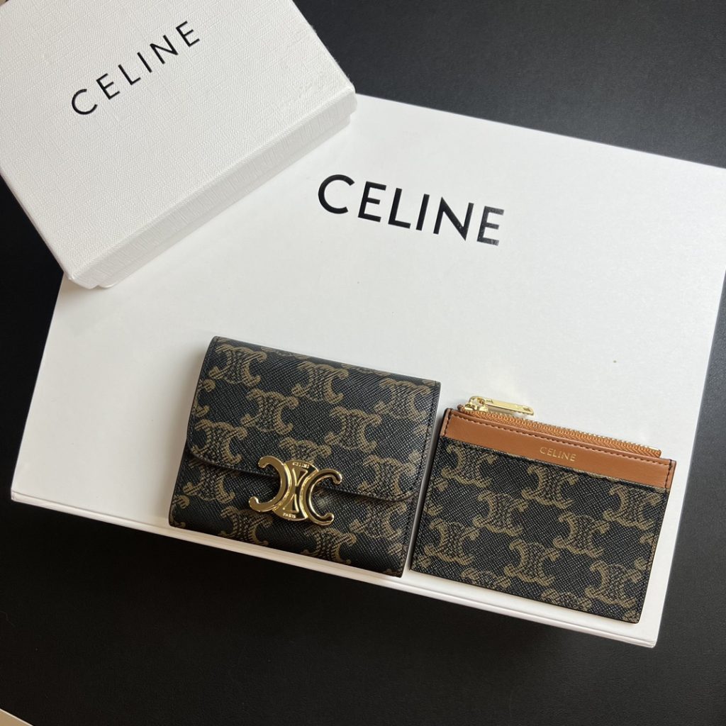 CELINE セリーヌ キャンバス マネークリップ ロゴ デザイン 2点セット - 画像 3