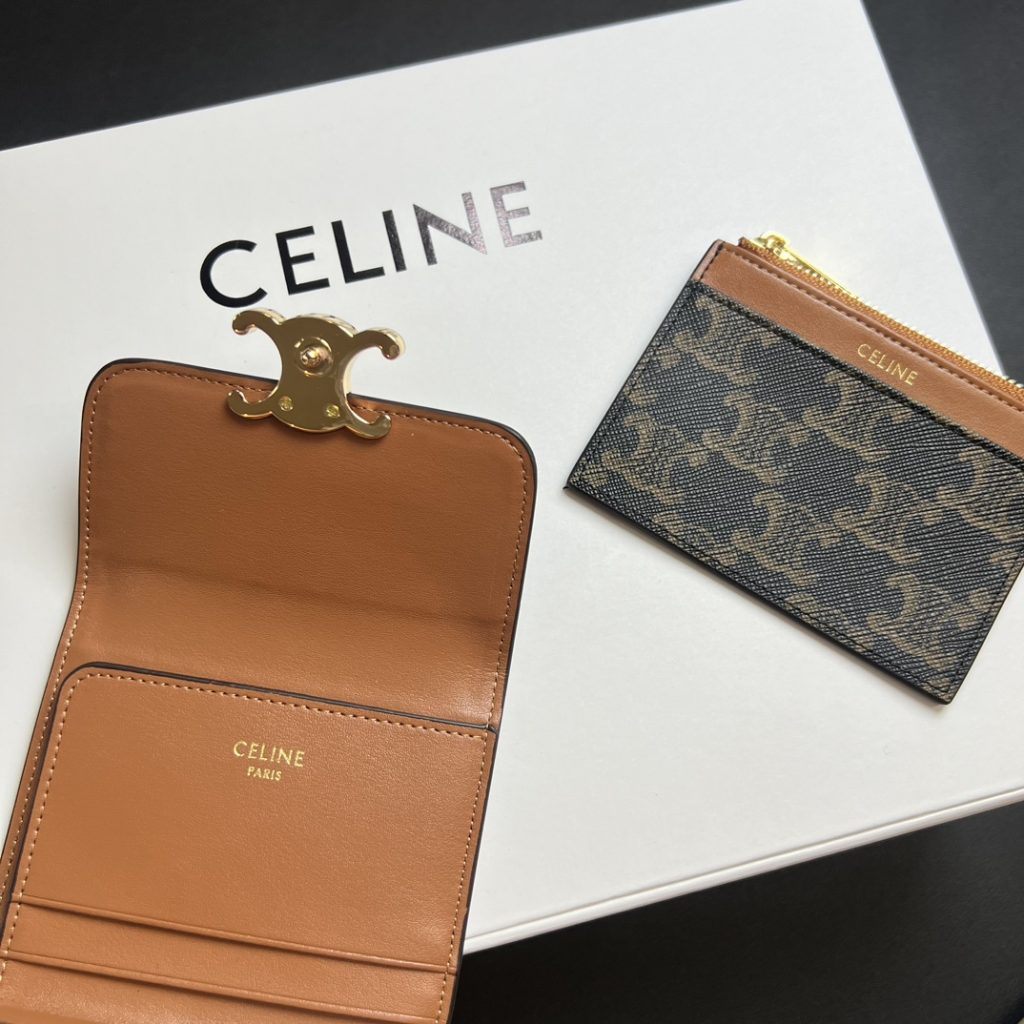 CELINE セリーヌ キャンバス マネークリップ ロゴ デザイン 2点セット - 画像 5