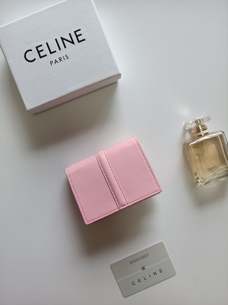 CELINE ピンク サイフ 二つ折り財布 レディース 金具 シンプル おしゃれ - 画像 3