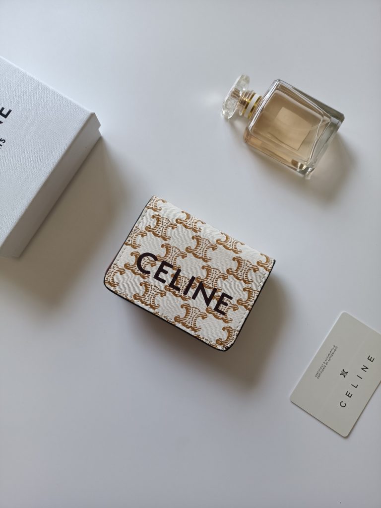 CELINE ポーチ クレジットカードケース シェリーライン ホワイト×ブラウン 4色入 - 画像 2