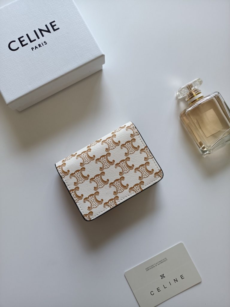 CELINE ポーチ クレジットカードケース シェリーライン ホワイト×ブラウン 4色入 - 画像 3