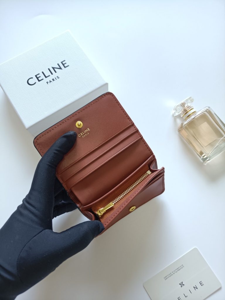 CELINE ポーチ クレジットカードケース シェリーライン ホワイト×ブラウン 4色入 - 画像 6