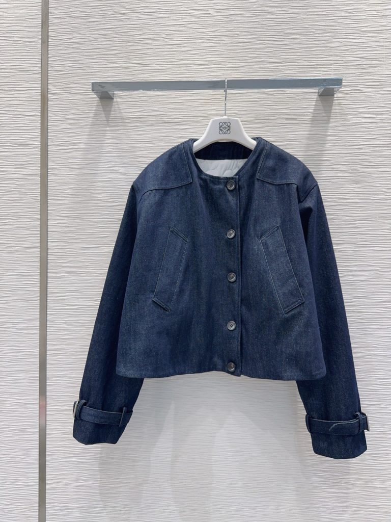 LOEWE 00016 デニムジャケット ファー裏地 ブルゾン ブラック | メンズ レディース 対応 - 画像 7