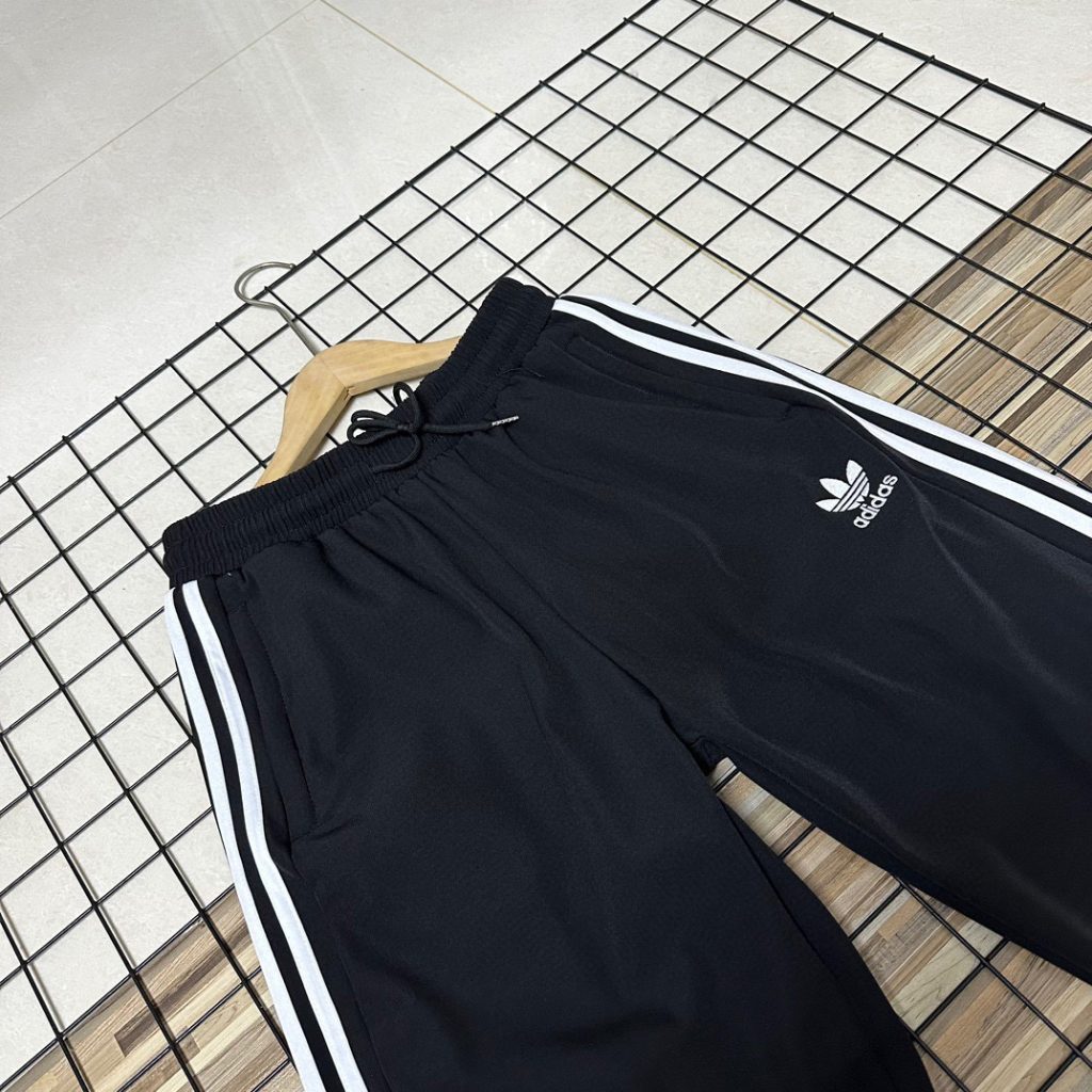 adidas トレーナーパンツ メンズ カジュアル 3本線 ブラック レザー調素材 - 画像 5