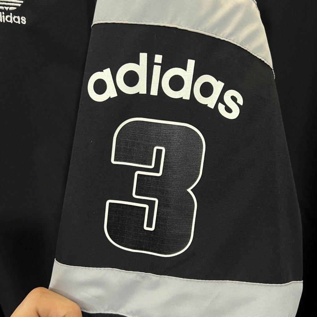 adidas ジャケット スポーツライン ロゴデザイン カジュアル ブラック ホワイト レザー調 - 画像 6