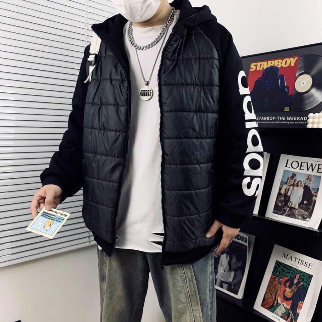 adidas ダウンベスト マウンテンパーカー オーバーサイズ ブラック パーフェクトフィット 軽量 ポリエステル - 画像 4