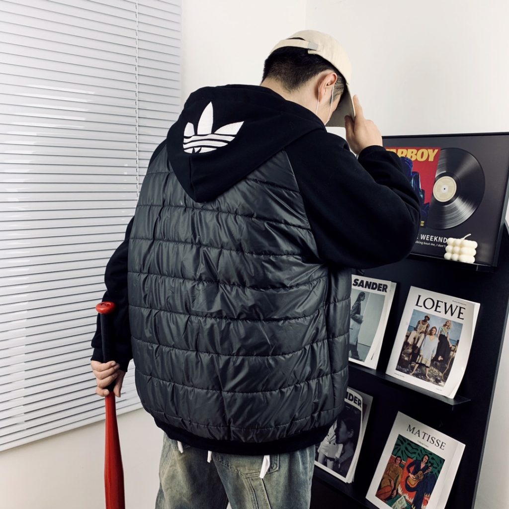 adidas ダウンベスト マウンテンパーカー オーバーサイズ ブラック パーフェクトフィット 軽量 ポリエステル - 画像 5