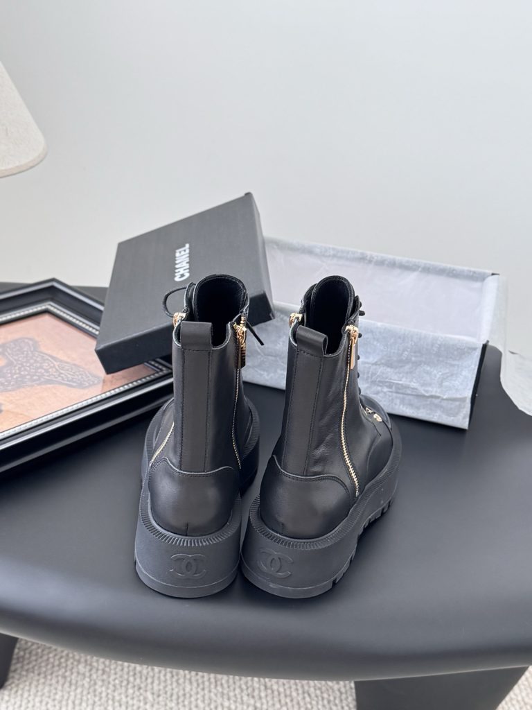 CHANEL シャネル ブーツ レディース メンズ 兼用 通勤 通学 高級感 黒 - 画像 6