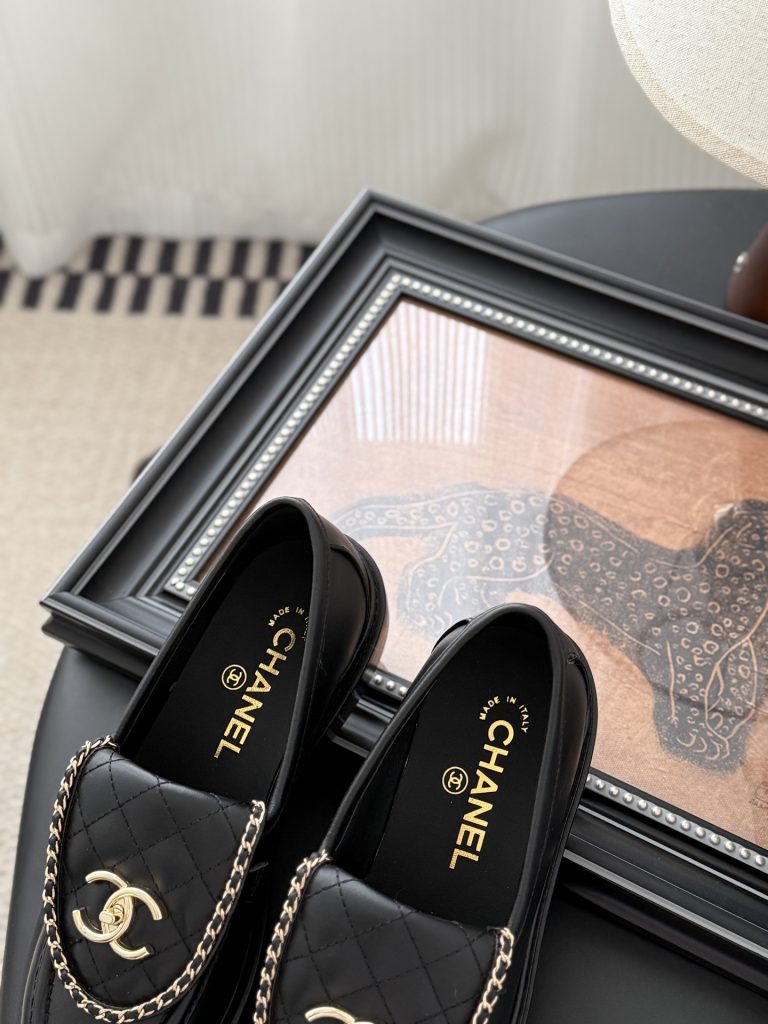 CHANEL シャネル ローファー フラットシューズ 本革 ブラック - 画像 7