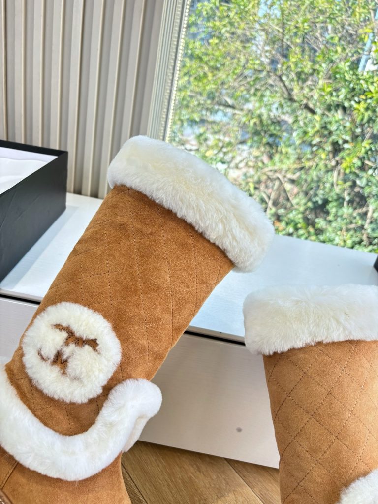 CHANEL シャネル ブーツ レディース メンズ 兼用 保温 軽量 通勤 通学 シンプル ベージュ - 画像 8