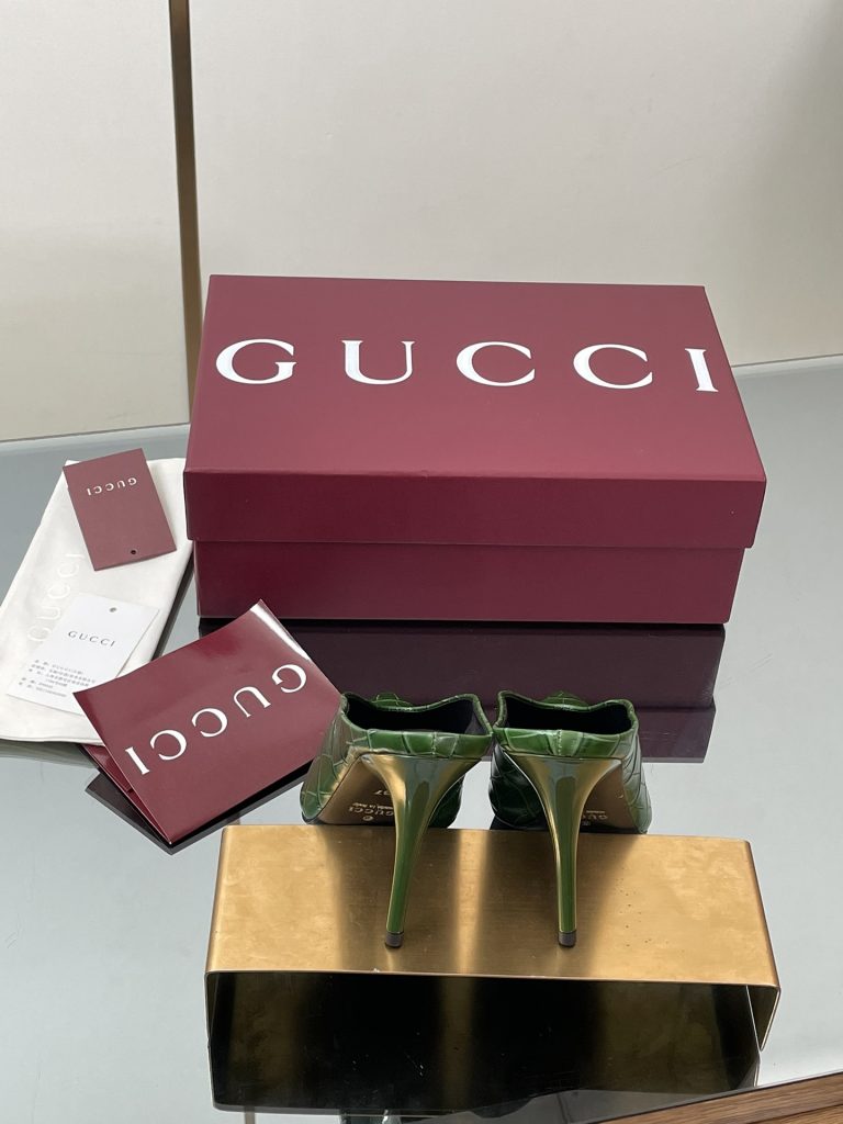 GUCCI グッチ フラットシューズ 本革 ハイヒール グリーン 全1色 - 画像 4