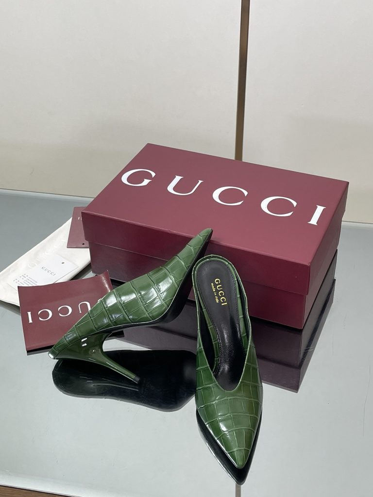 GUCCI グッチ フラットシューズ 本革 ハイヒール グリーン 全1色 - 画像 8