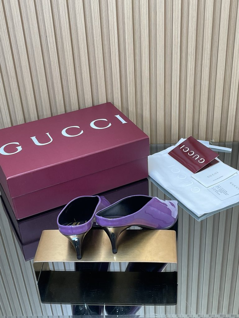 GUCCI グッチ フラットシューズ ポインテッドトゥ パンプス ブラック 37.5 38 39 40 41 42 - 画像 5