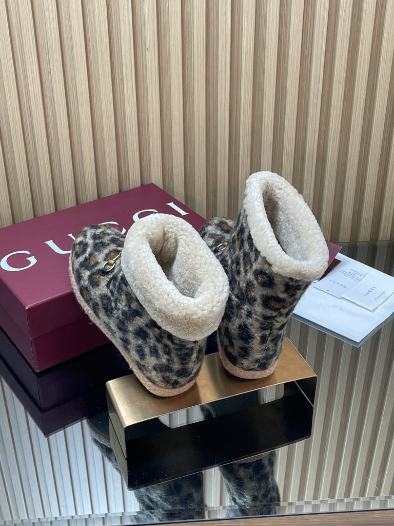 GUCCI グッチ レオパード柄スノーブーツ 軽量 本革 レディース オールシーズン 全1色 - 画像 5