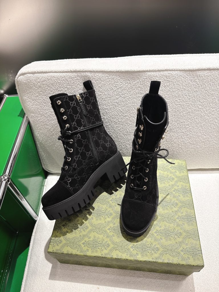 GUCCI グッチ ブーツ フラットシューズ ブラック - 画像 5