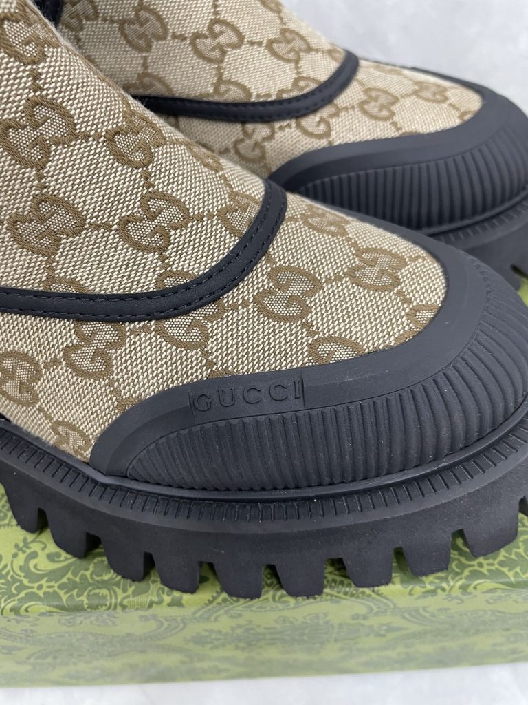 GUCCI グッチ チェルシーブーツ 本革 ブラック ベージュ 全2色 - 画像 7